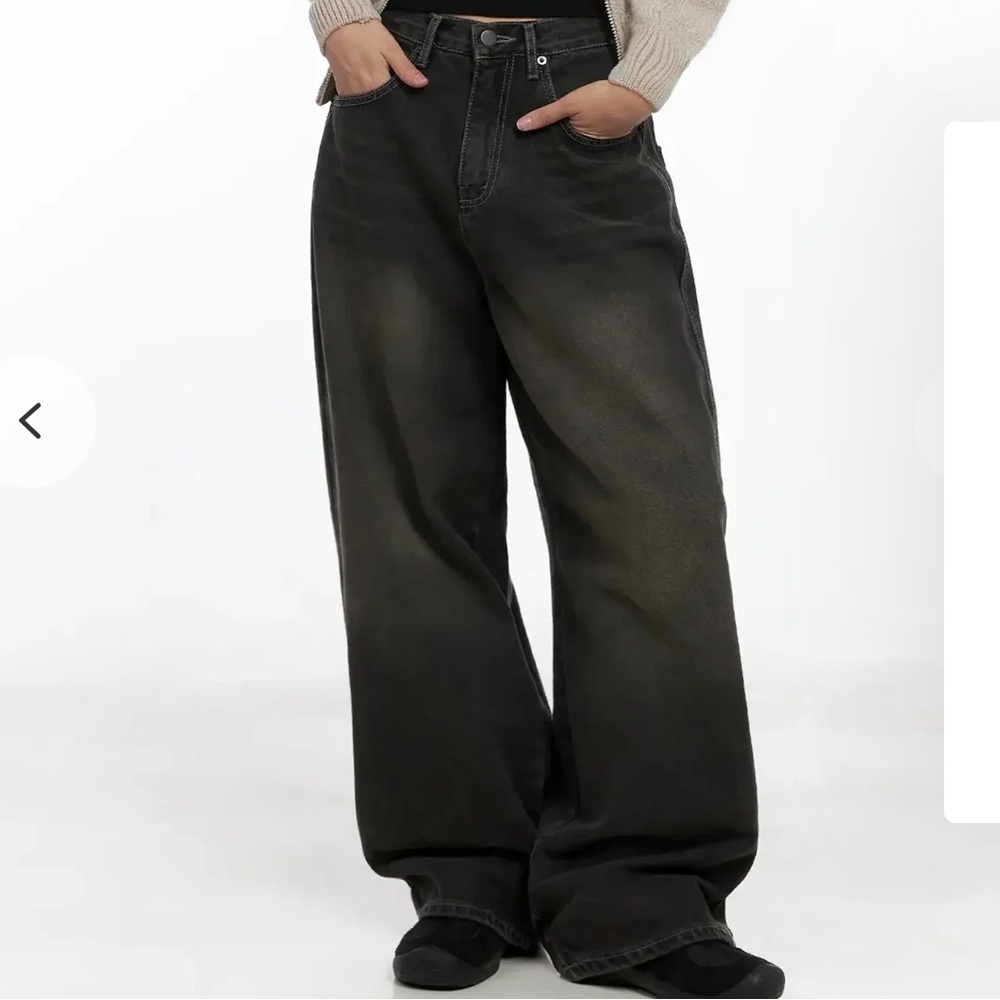 LEWKIN Size Small Low Rise Black Baggy Wide-Leg Jeans